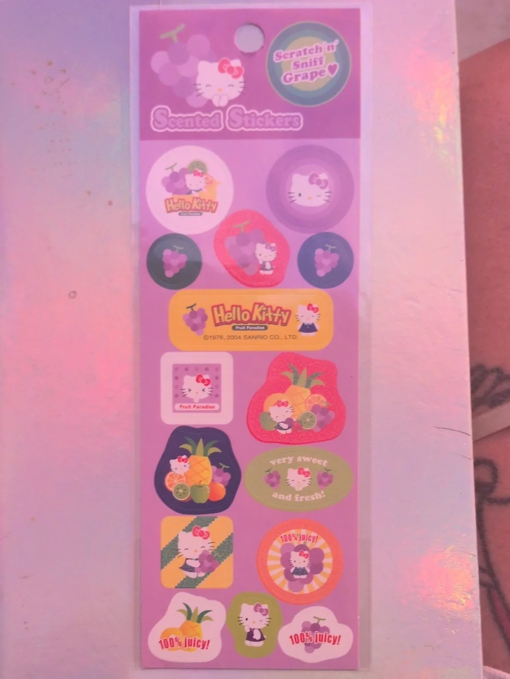 Hello Kitty Purple Grape Scented Sticker Sheet